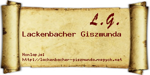 Lackenbacher Giszmunda névjegykártya